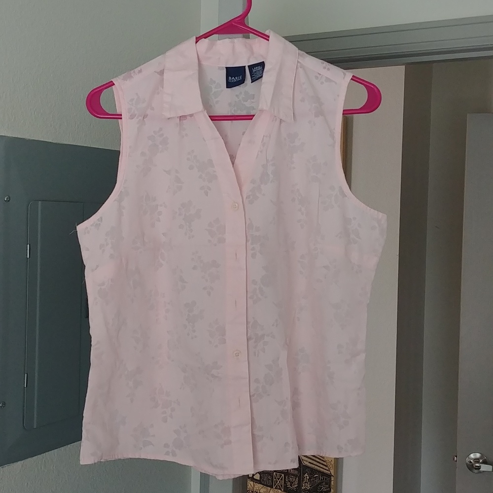 Sleeveless button down summer top